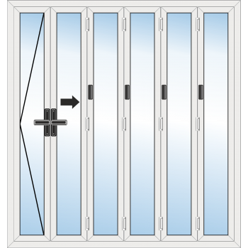 BiFold Door: 6 Leaf - Opening left folding to right